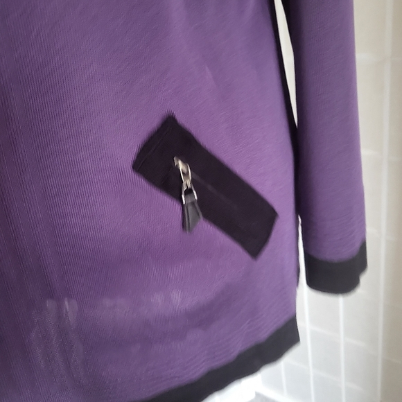 MISOOK Vintage Cardigan Sweater Purple Black Large - Picture 4 of 9